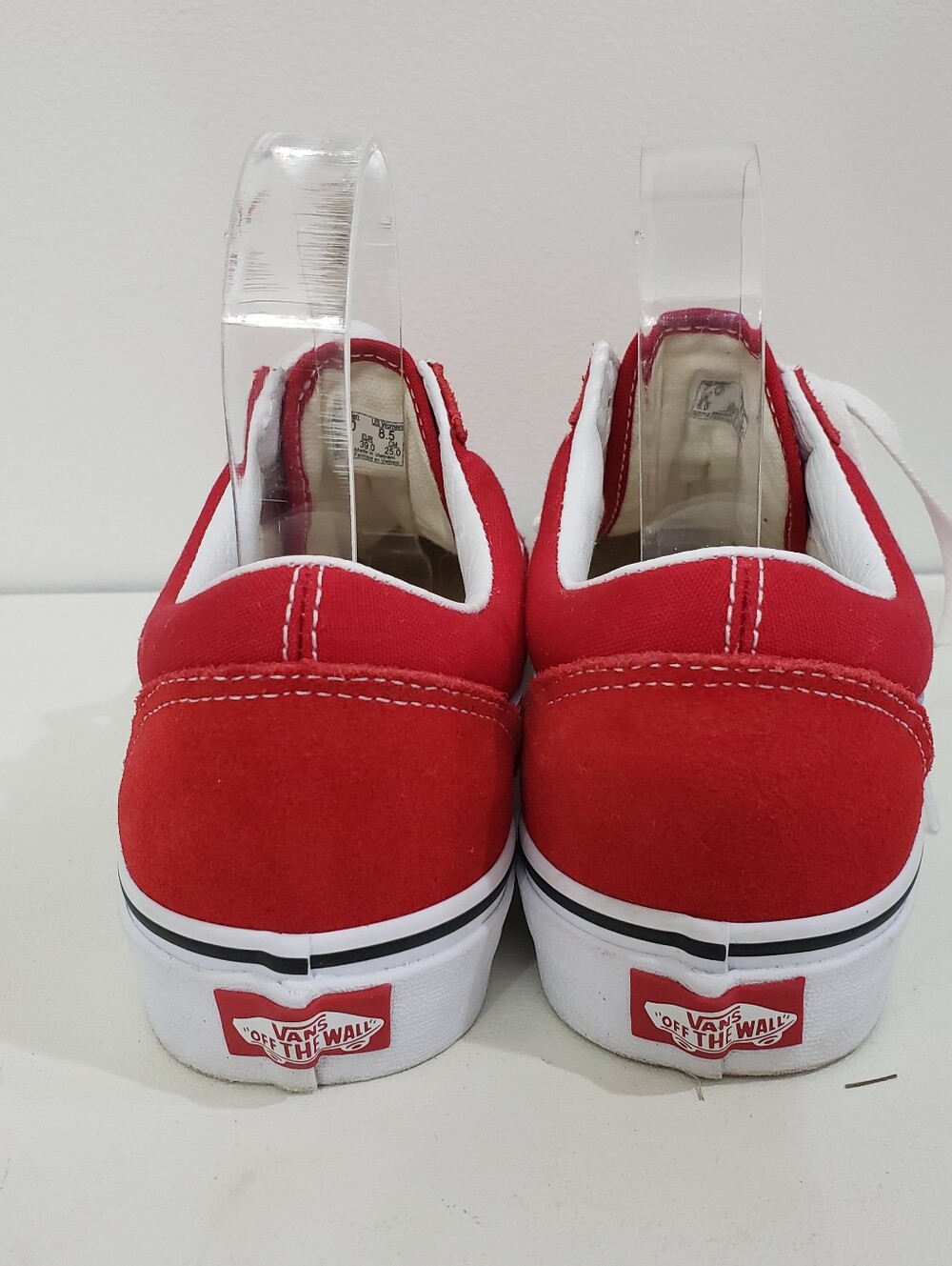 Vans Old School Red Sneakers Women's Sz 8.5 - Picture 5 of 8